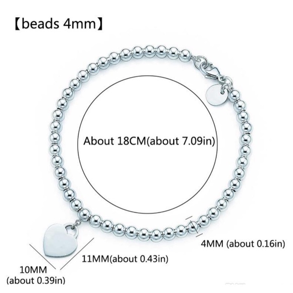 Bracelet .925 Silver w Pink Heart 🌷 - Picture 4 of 5